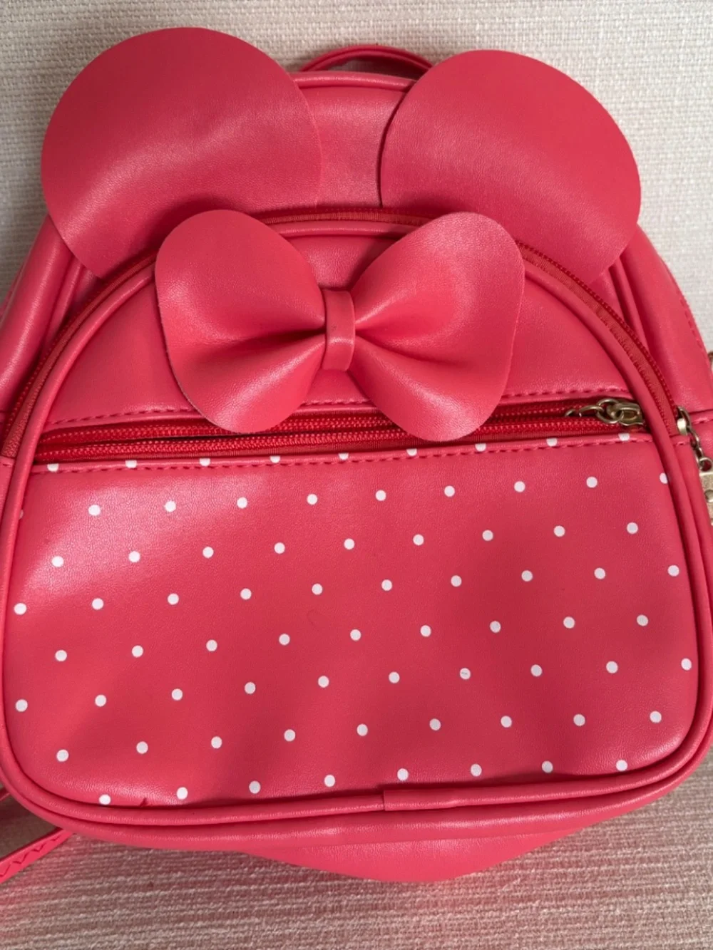 Pink polkadot mini mouse style purse